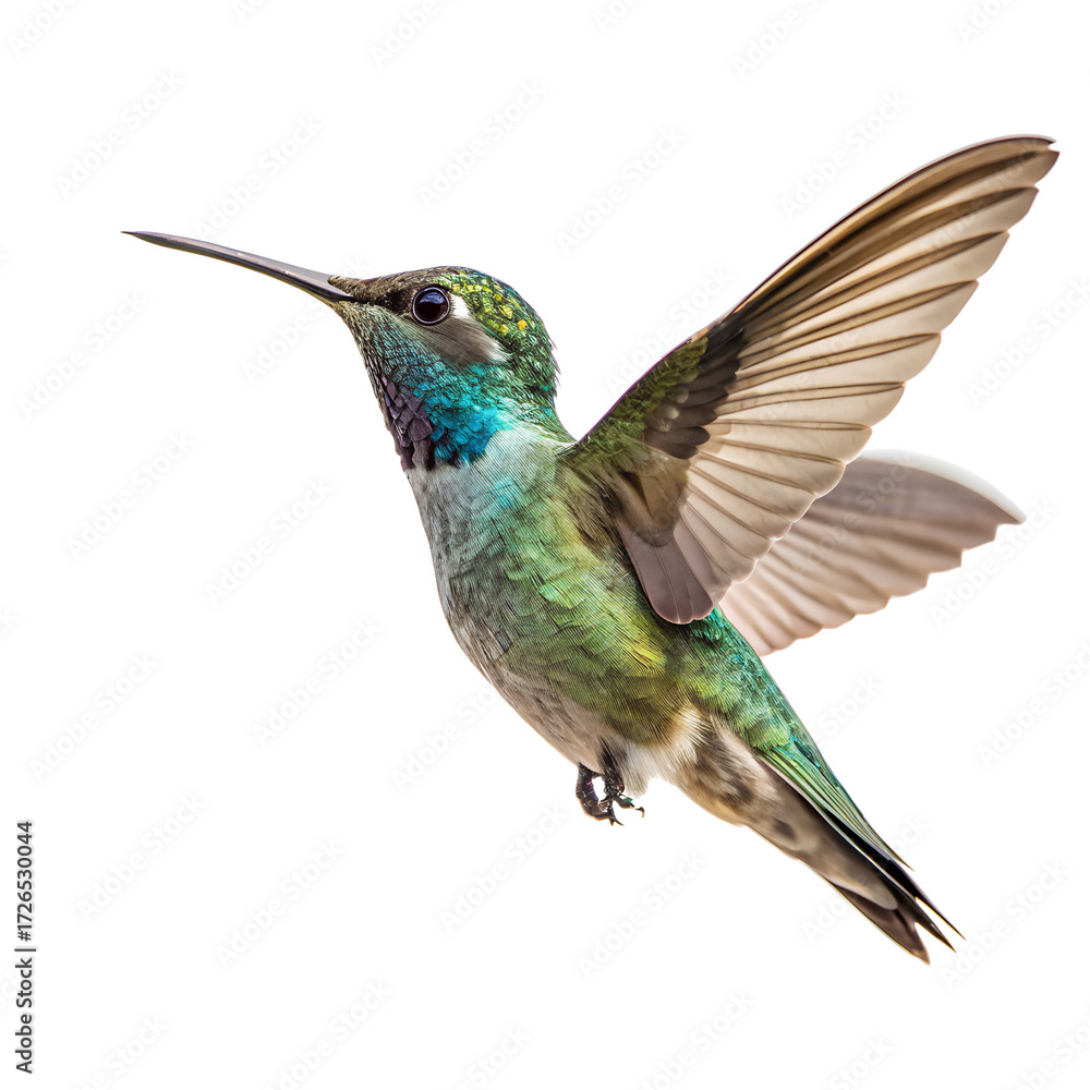 Obraz premium Beautiful blue throated hummingbird isolated on transparent background