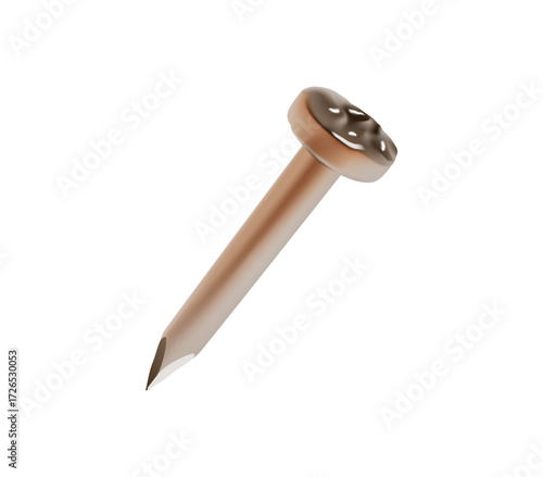 metal nail Isolated vector illustration 3d icon