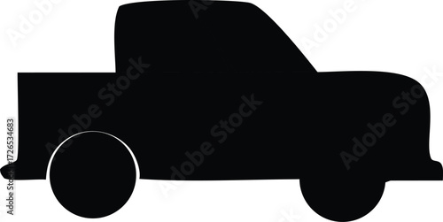 Silhouette of a pickup truck simple icon representing modern vehicle transport and mobility