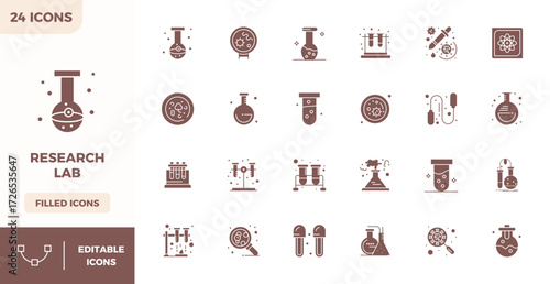 Distinctive pack of 24 PIXEL perfect vector icons inspired by Research Lab, crafted in Filled format at 128x128 for memorable brand experiences.