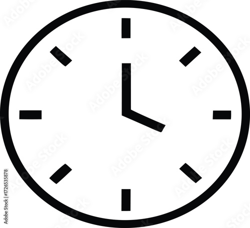 Simple minimalist analog clock icon showing the passage of time with simple hands.