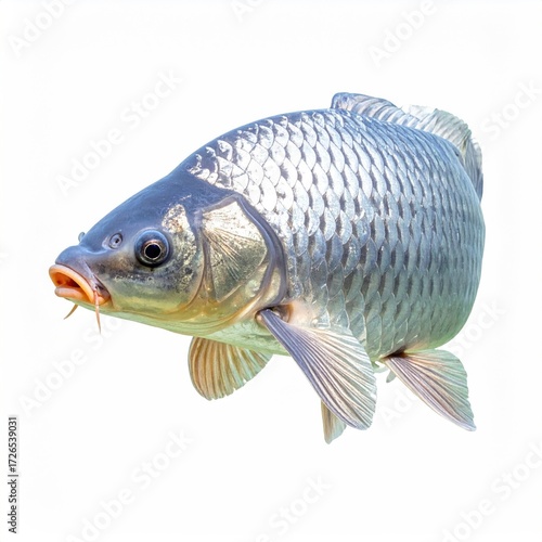 A carp fish, full shot, isolated on white