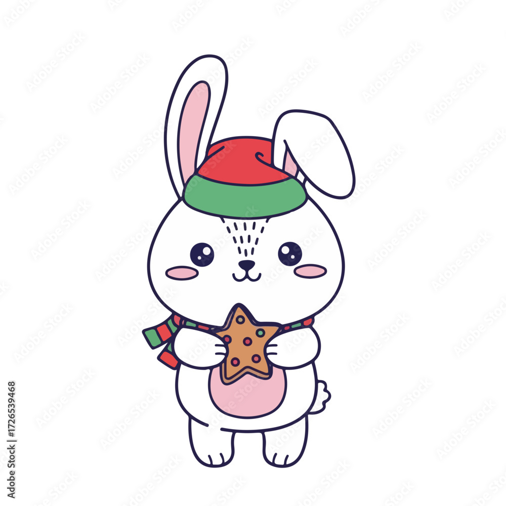 Obraz premium Bunny with Candy Cane
