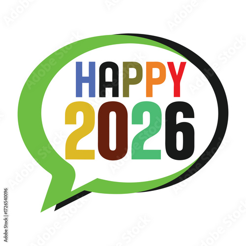 Colorful happy new year greeting celebration holiday