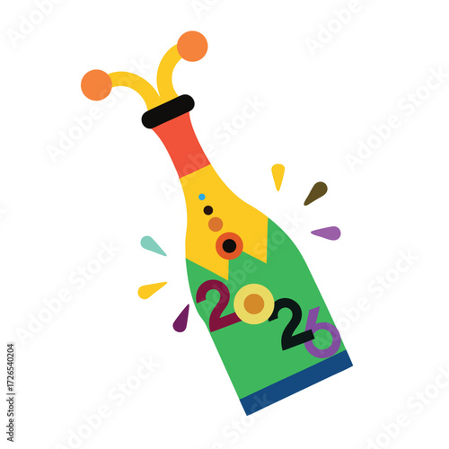 Festive bottle with celebratory year celebration new year