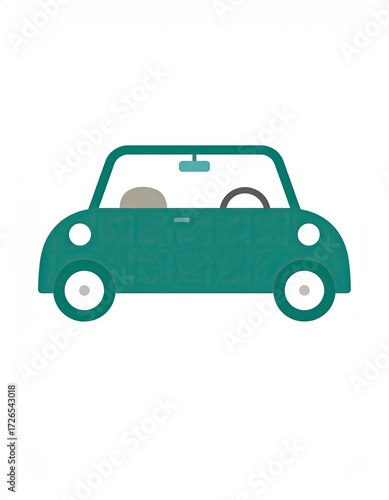 Teal, simple car icon