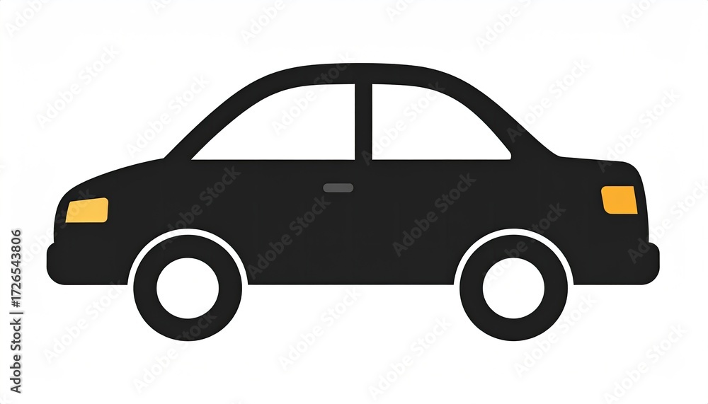 Fototapeta premium Simple black silhouette of a car (3)