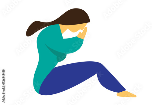 Crying Female abstract artwork side view
