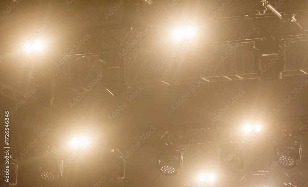 Fototapeta premium The lights are on and the room is dimly lit