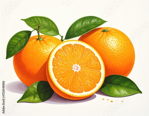 Vibrant oranges with leaves
