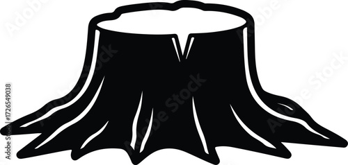 Vector Stump silhouette illustration of a tree stump in black