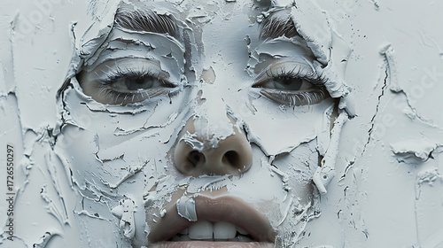 White Wheat Paste Poster Texture with Soft Creases