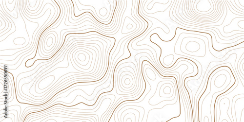 The topo contour or wallpaper. Mountain trail terrain or path. Vector illustration. Topographic gold luxury map background. Geographic abstract pattern.