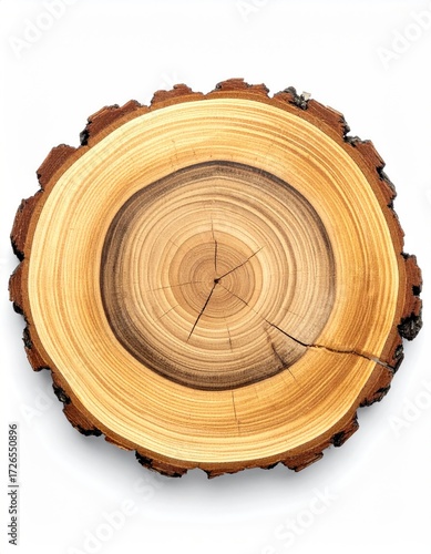 Close-up of a tree trunk slice