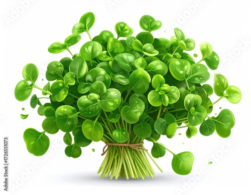 Lush bunch of fresh watercress