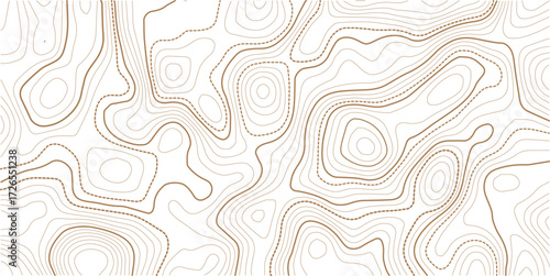 The topo contour or wallpaper. Mountain trail terrain or path. Vector illustration. Topographic gold luxury map background. Geographic abstract pattern.