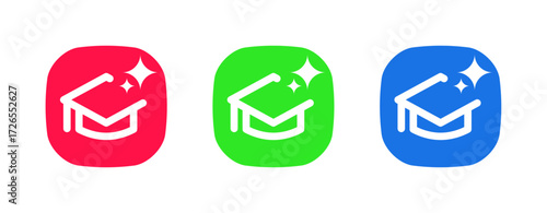 Icons for AI in education and learning.
