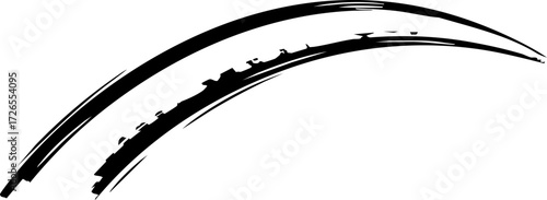 Obraz na plátně Dynamic black brush stroke curves add bold artistic flair and modern abstract en
