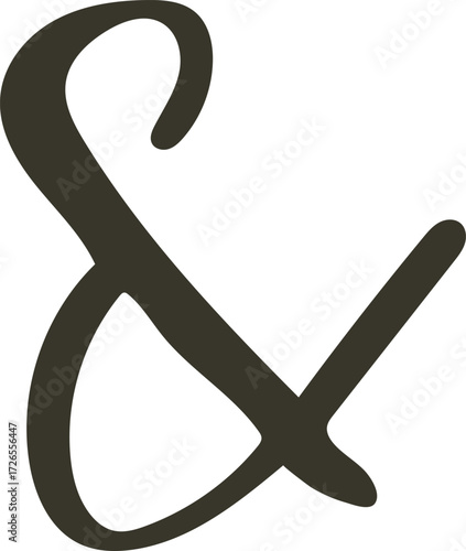 Elegant Hand-Drawn Calligraphic Ampersand Symbol
