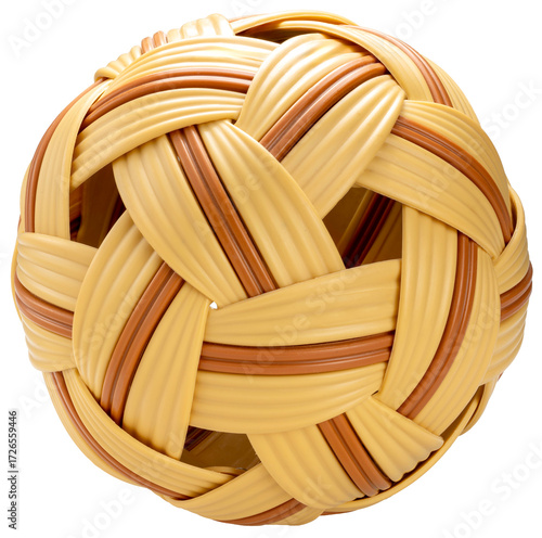 Sepak Takraw ball isolated on white background, Sepak Takraw ball sports equipment on white PNG File.