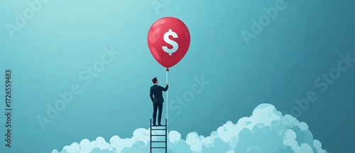 A person reaching for financial dreams.