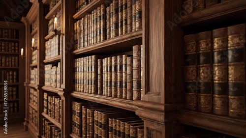 Antique Library Bookshelves: Vintage Books in a Classic Setting