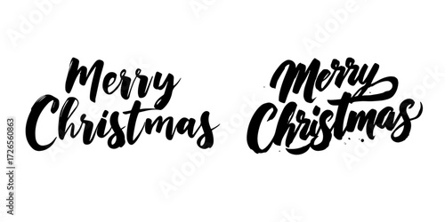Stylish "Merry Christmas" lettering in two unique calligraphic designs