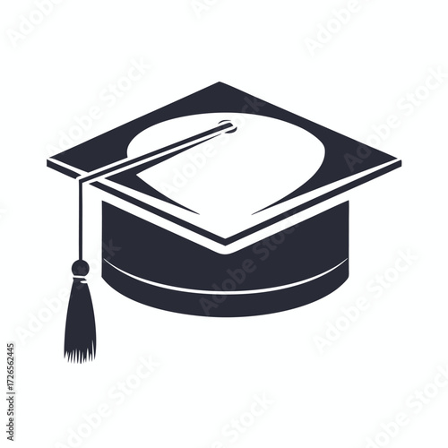 A mortarboard or graduation cap in silhouette signifies education and academic achievement for students