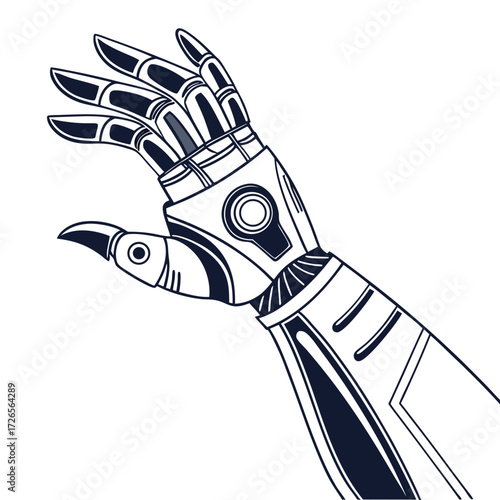 Modern robotic arm with advanced technology