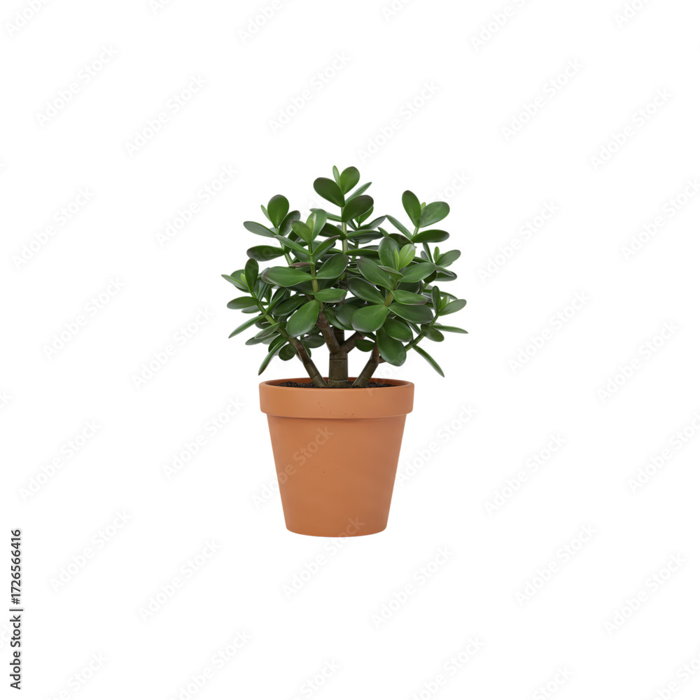 Obraz premium Jade Plant in Terracotta Pot: Perfect Houseplant Photography