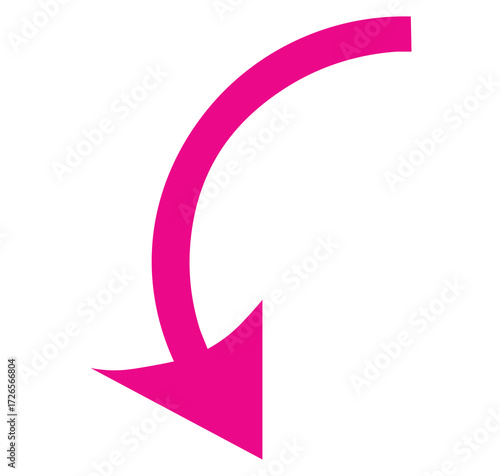 Free Download pink curved down arrow icon on white background - GFXLoad