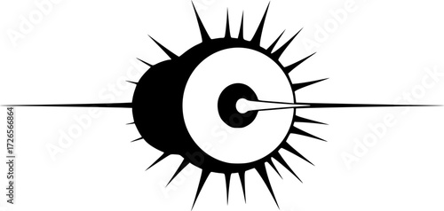 a minimalist vector illustration of a laser beam emitter