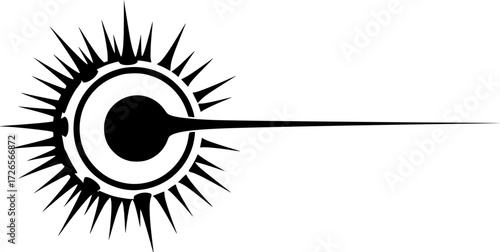 a minimalist vector illustration of a laser beam emitter