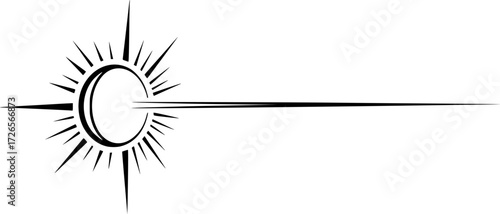 a minimalist vector illustration of a laser beam emitter