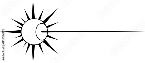 a minimalist vector illustration of a laser beam emitter