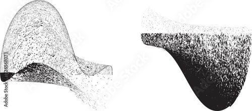 Sprayed black shape.Graffiti art design . Noise dispersion logo . Spray effect .Grunge, grainy, gritty texture . Distressed element .vector 
