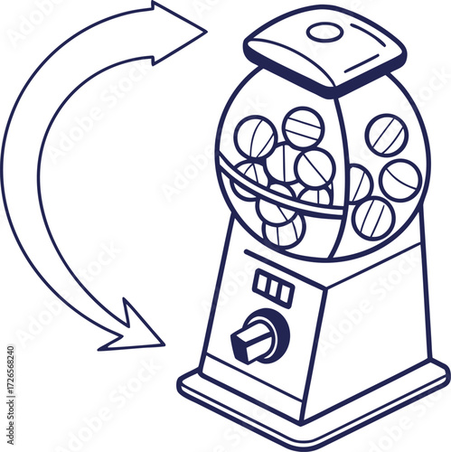 Interactive Gumball Machine Dispensing Small Round Objects