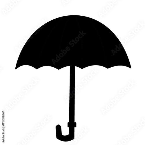 umbrella clipart element useful for kids children book black silhouette.eps