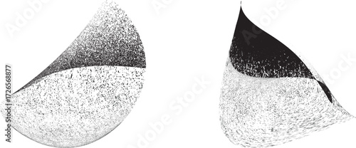 Sprayed black shape.Graffiti art design . Noise dispersion logo . Spray effect .Grunge, grainy, gritty texture . Distressed element .vector 
