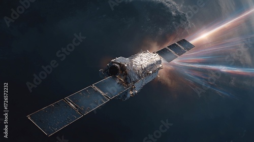 AI-integrated space observatories using quantum optics to detect exoplanetary atmospheric composition and analyze lightwave anomalies with ultra-high-precision resolution.