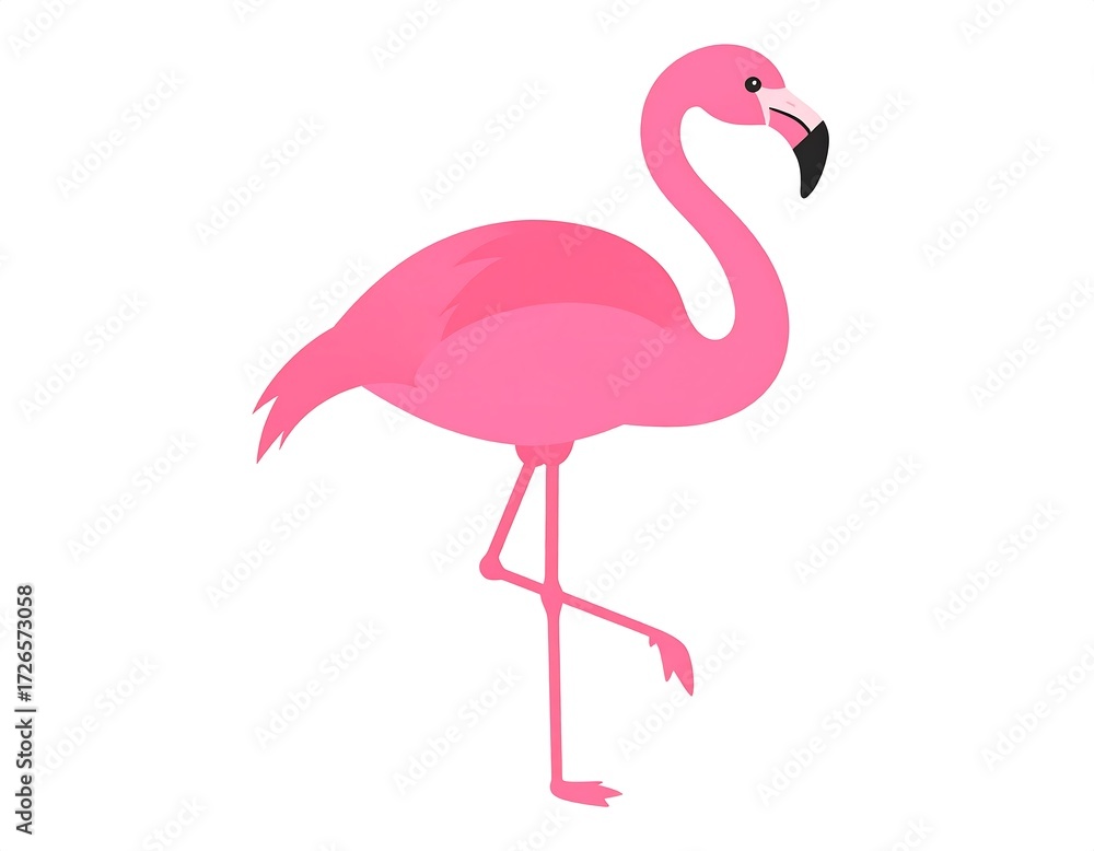 Fototapeta premium Pink flamingo illustration