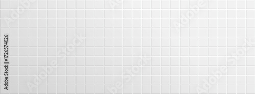 White tiles for the bathroom, kitchen floor and pool with shadows and light. Background with pattern of square ceramic tile. Wall abstract texture. Clean scene studio. Vector illustration