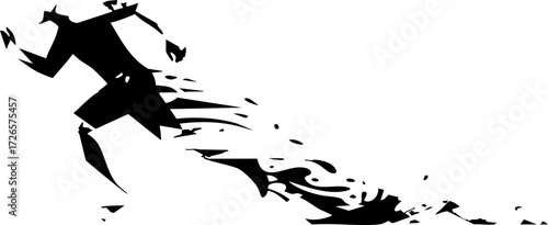 Slika na platnu Dynamic athlete sprinting with abstract motion blur, capturing pure speed and at