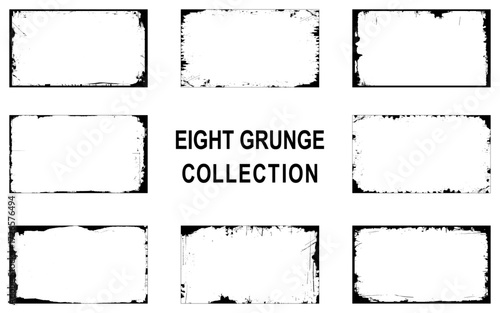 Old covers set isolated on white background. Vector realistic illustration of scratched rectangular paper frames with grungy grainy texture, worn cd record mockup with blank surface and uneven edges