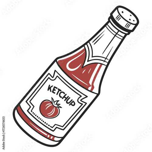 Vector illustration of a ketchup bottle design