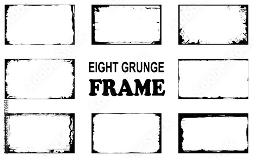 collection of frames in a grunge style. Vector illustration