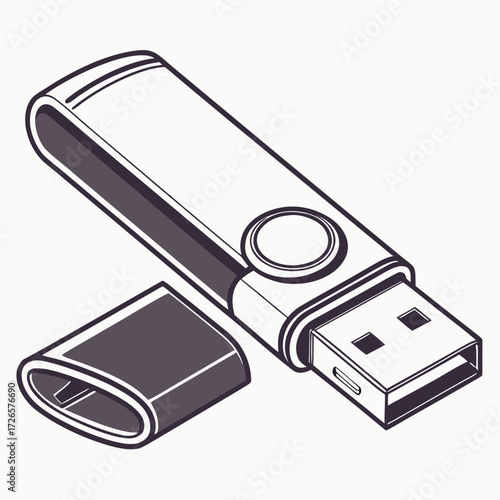 Usb flash drive with cap