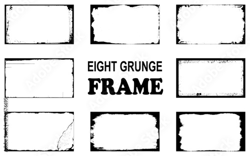 Set of black frame border.  Set of abstract frames. Vector collection