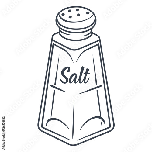 Salt shaker with salt label