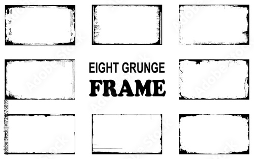 Set of frames in grunge style. Set of abstract frames